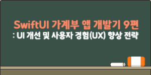 SwiftUI 가계부 앱 개발기 9편 – UI 개선 및 사용자 경험(UX) 향상 전략
