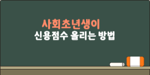 사회초년생이 신용점수 올리는 방법