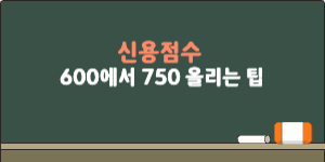 신용점수 600에서 750 올리는 팁